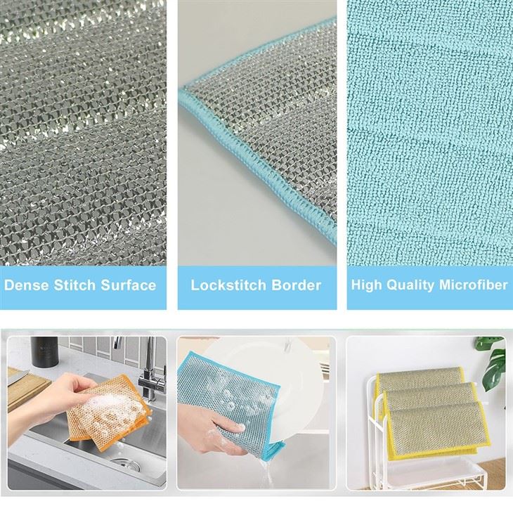 Double Layer Wire Dishwashing Rag