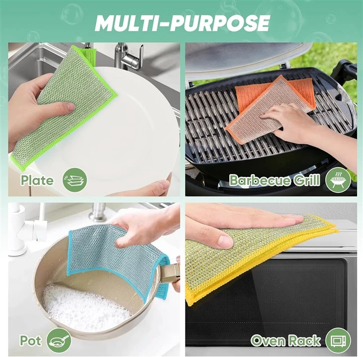 Double Layer Wire Dishwashing Rag